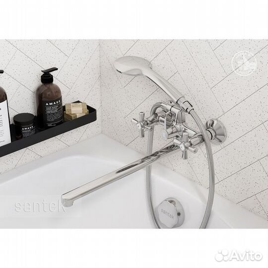 Смеситель Santek Рокс длинный излив, с ручным душе