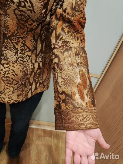 Куртка кожаная, дизайнерская работа, женская 46