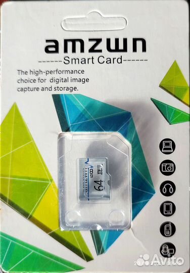 Карта памяти MicroSD 64gb