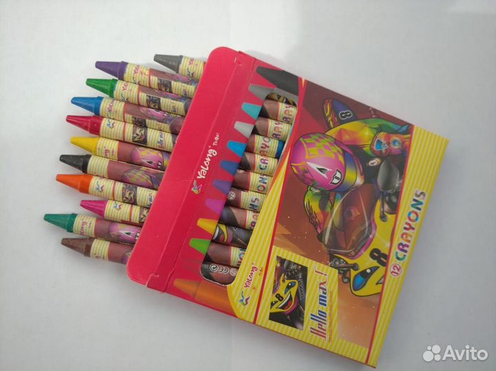 Набор восковых цветных карандашей 12 цветов