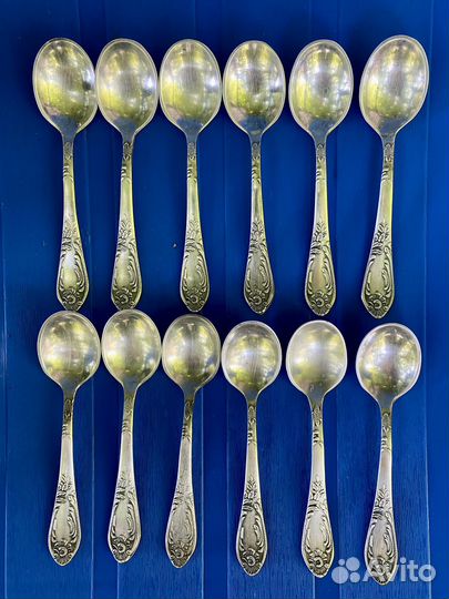 Кофейные ложки мельхиор, набор 12 шт. СССР
