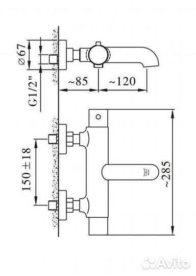 PL32110 смеситель для ванны