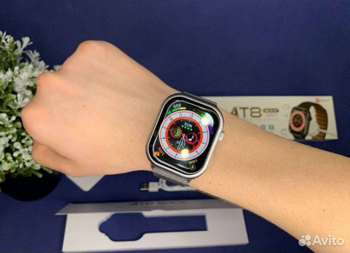 Смарт часы apple watch AT 8 max + 2 ремешк