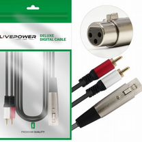 Кабель premium XLR на 2RCA 1.8m