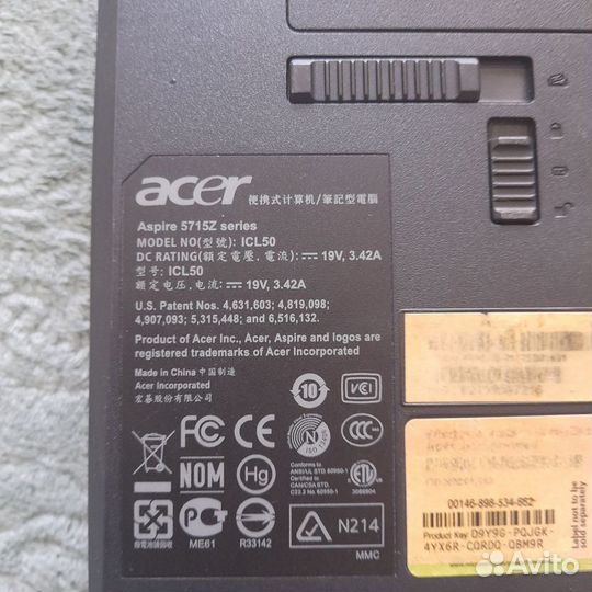 Ноутбук Acer Aspire 5715z