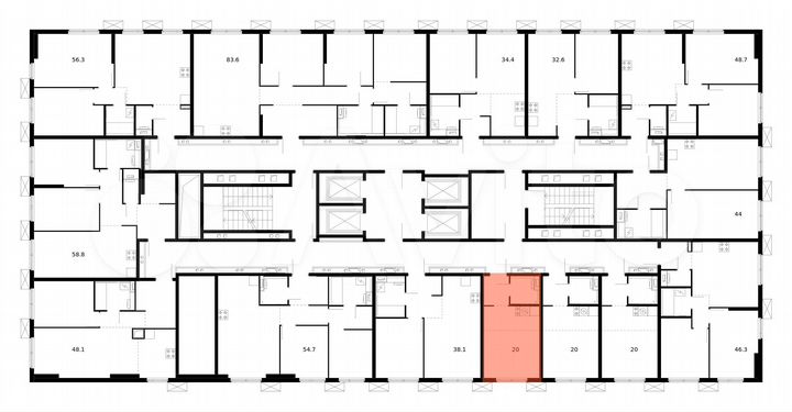 Квартира-студия, 20 м², 29/33 эт.