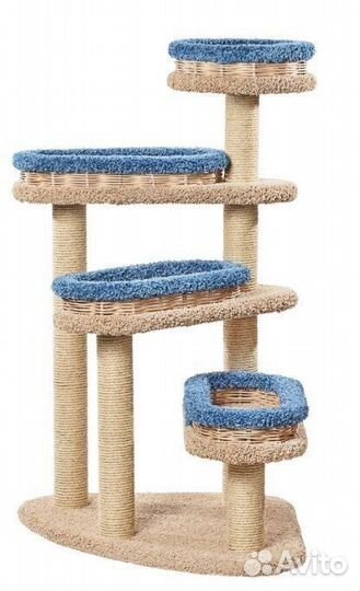 Когтеточка пушок ковролиновая Лестница с плетёными