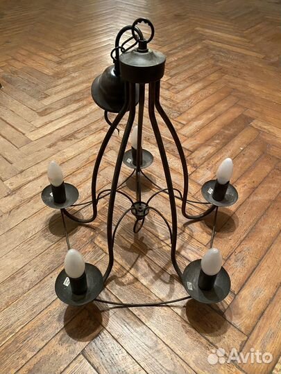 Винтажная металлическая люстра СССР