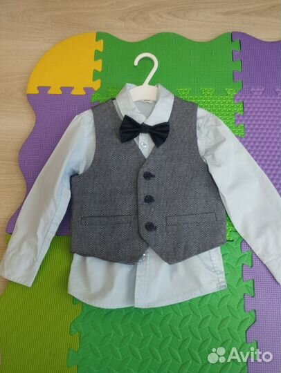 Нарядный комплект, рубашка, жилетка и бабочка