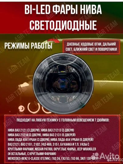 Передние bi-led фары на Нива стиль Brabus