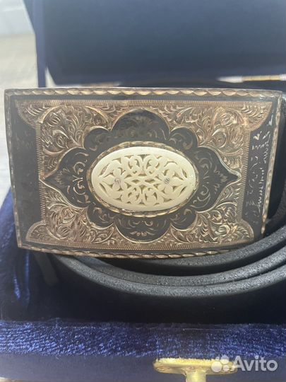 Мужской кожаный ремень ручной работы