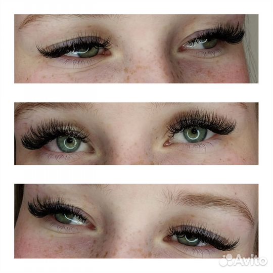Наращивание ресниц, оформление бровей
