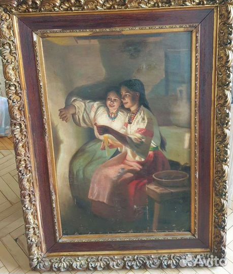 Картина старинная Святочные гадания