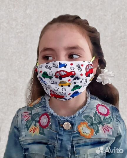 Маска защитная детская х/б