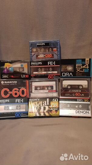 Аудиокассета denon,sanyo,fihser