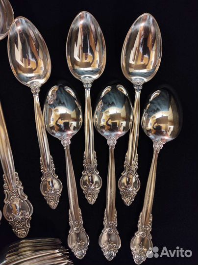 Ложки вилки лопатки мельхиор зид Троянда СССР