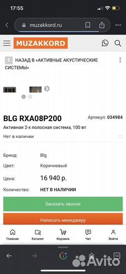 Акустическая система активная BLG RXA08P200 100Вт