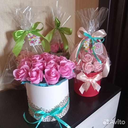 Букет из мыльных роз 7 шт