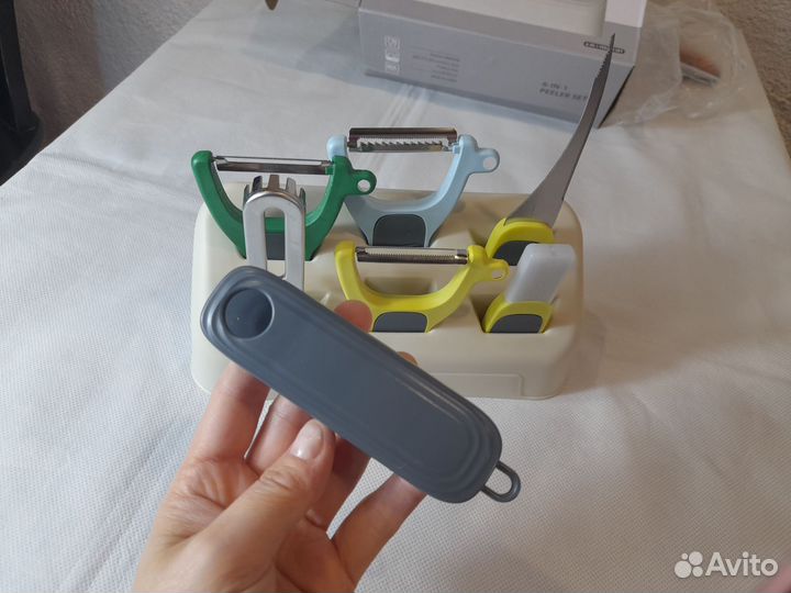 Овощечистка, набор из 6 ножей