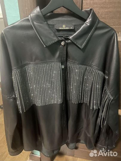 Кожаная рубашка женская