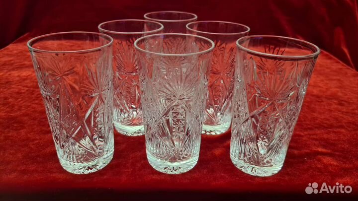 Набор хрусталь стаканы рисунок Мальцов-й СССР