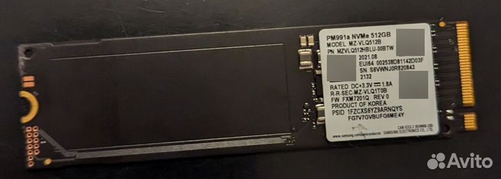 SSD Samsung 512 гб M.2 mzvlq512hblu-00B00