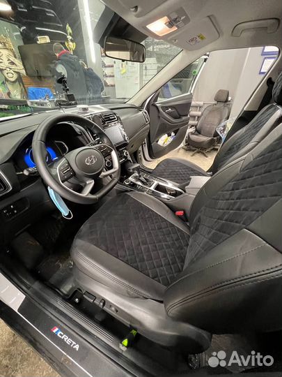 Чехлы экокожа Ромб на Hyundai Tucson 3 Автопилот