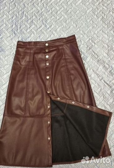 Кожаная юбка 46 р-р