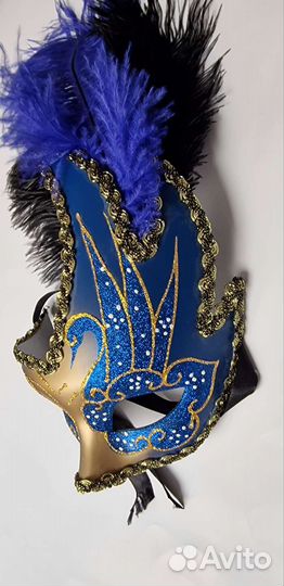 Венецианская маска (папье-маше/перья)