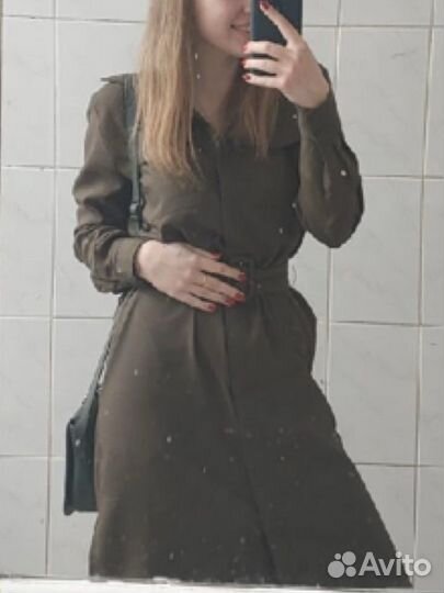 Платье-рубашка lime S цвет хаки