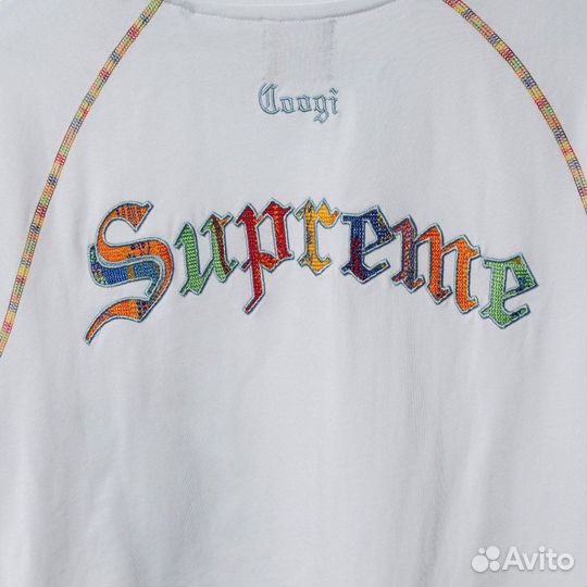 Футболка Supreme x coogi оверсайз белая