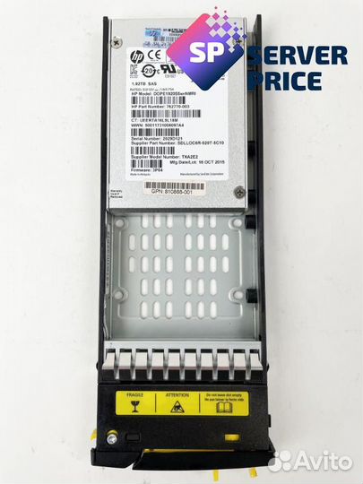 SAS SSD HP dope1920S5xnnmri 1.92Tb + салазка 3PAR