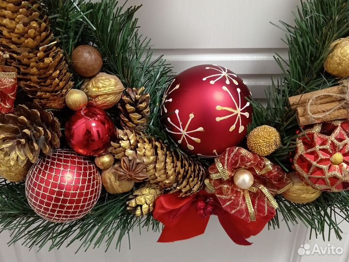 Венок на дверь рождественский