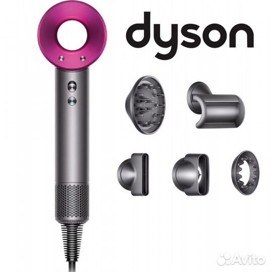 Фен Dyson Supersonic HD08 Розовый (5 насадок)