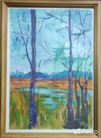 Пейзаж гуашь