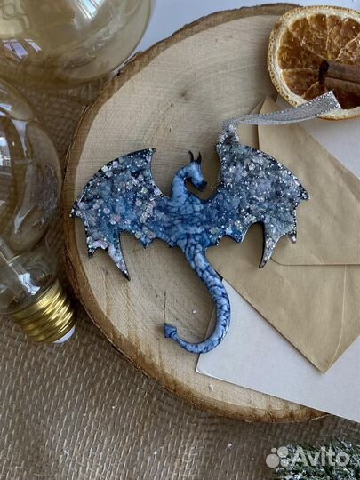 Новогодние игрушки из смолы, набор 5шт