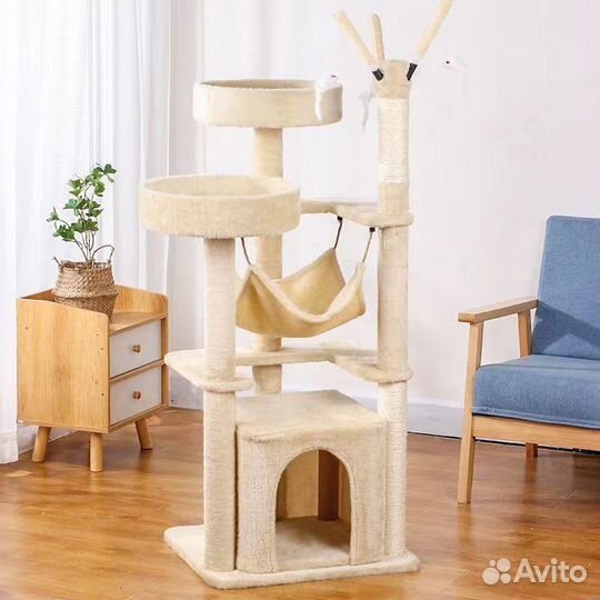 Новый Эко Когтеточка, 6 Уровней, 45x50x132см