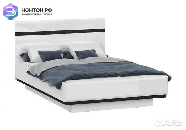 Кровать Соло белый глянец / венге