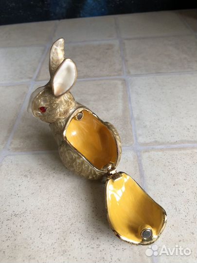 Шкатулка Зайчик эмаль стразы