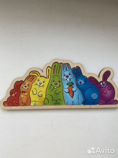 Пазл деревянный Зайцы