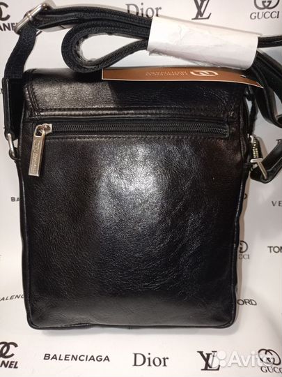 Сумка мужская натуральная кожа через плечо