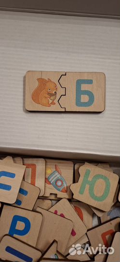 Азбука паровозик деревянная
