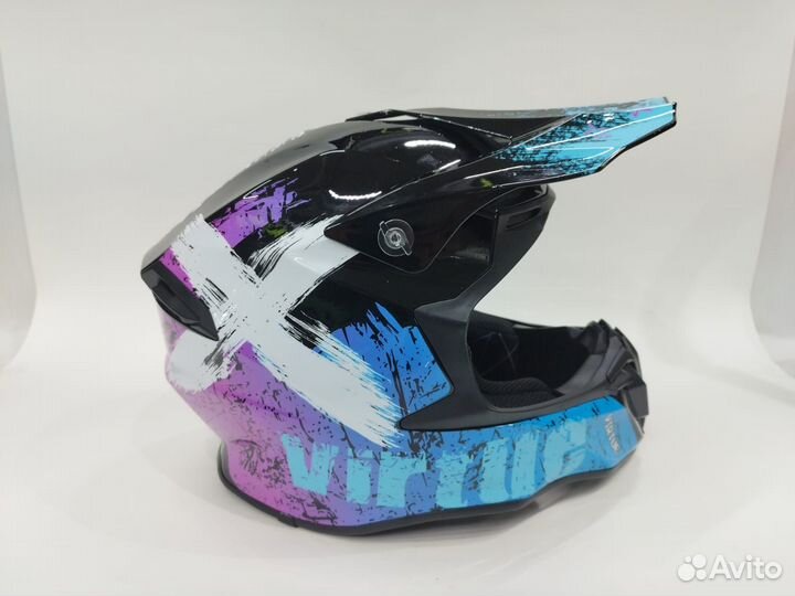 Кроссовый шлем Vertue (Черно/синий)