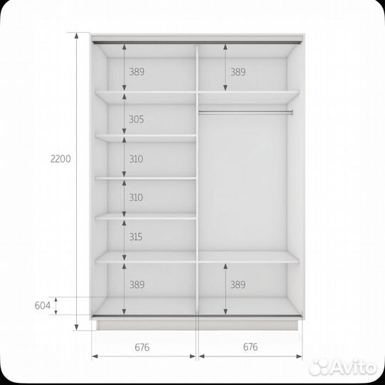 Шкаф купе с зеркалом белый