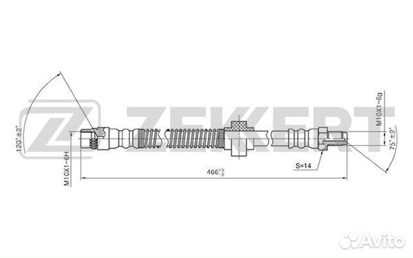Шланг тормозной Citroen Berlingo