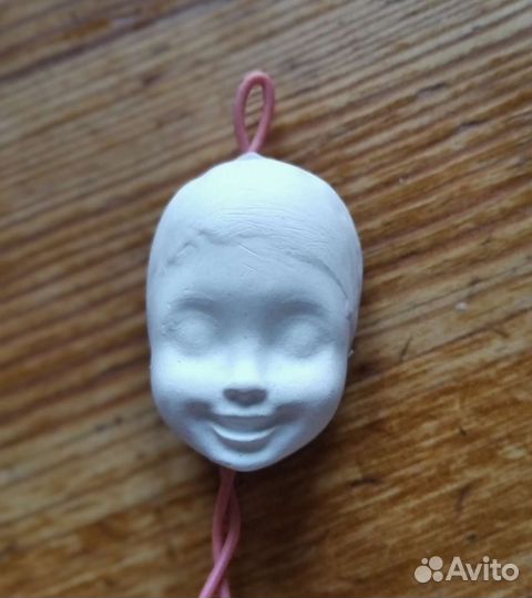 Заготовка из гипса, лицо для куклы