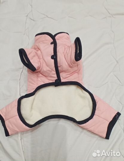 Зимний розовый комбинезон для собак мелких пород