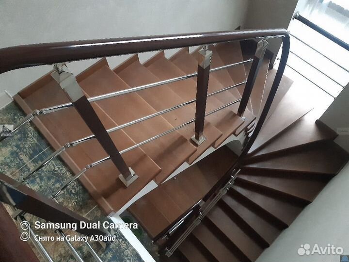 Перила из нержавеющей стали с пвх и стеклом