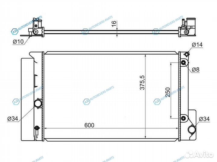SG-TY0001-150-R Радиатор toyota corolla E150 акппa