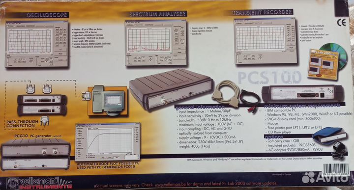 Приставка осциллограф Velleman PCS100 для пк